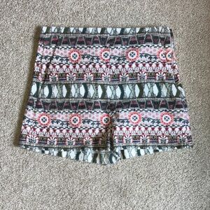 Zara High Waist Geometric Shorts